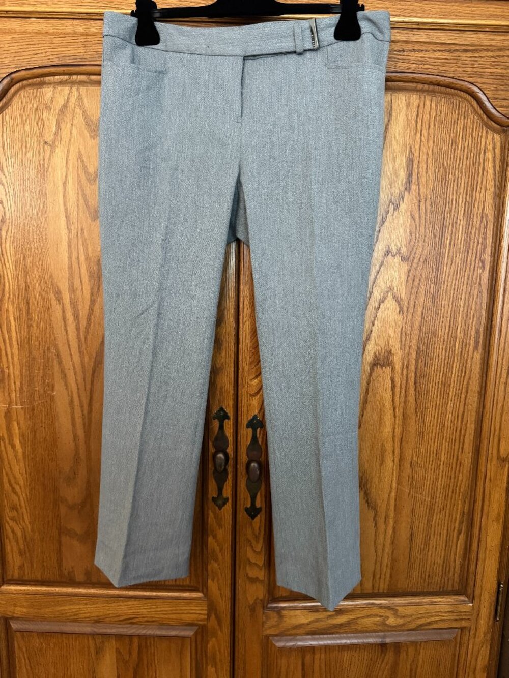 Express Light Gray Straight Leg Dress Pants